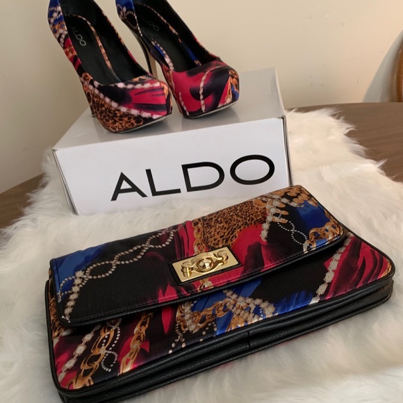 ALDO Kemler Heels with matching clutch Size 38 - Picture 3 of 8